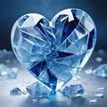 heart shaped glass with ice Royalty Free Stock Photo