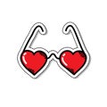 Heart shaped glasses doodle icon, vector illustration Royalty Free Stock Photo