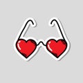 Heart shaped glasses doodle icon, vector illustration Royalty Free Stock Photo