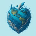 heart-shaped globe love for our planet