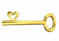 Heart Shaped Golden Key