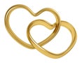 Heart shaped golden rings Royalty Free Stock Photo