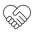 Heart Shaped Handshake Icon. Vector illustration. Eps Royalty Free Stock Photo
