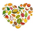 Heart shaped healthy foods