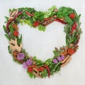 Heart Shaped Herb and Spice Wreath Royalty Free Stock Photo