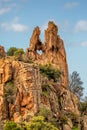 Heart-shaped hole in rock at The Calanches in Corsica Royalty Free Stock Photo