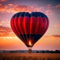 Heart shaped hot air balloon, symbolizing soaring flying love and romance to celebrate Valentine\'s Day