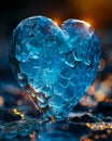 A heart shaped ice cube on the ground Royalty Free Stock Photo