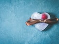 Heart shaped ice cubes with frozen cherry Royalty Free Stock Photo