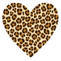 Heart-shaped image featuring a leopard print pattern. The design displays a striking Royalty Free Stock Photo