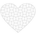 Heart shaped jigsaw puzzle template