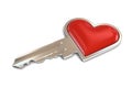 Heart shaped key 3d rendering Royalty Free Stock Photo