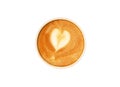 Heart Shaped Latte Art Cappuccino Coffee Isolated on Transparent Background Royalty Free Stock Photo