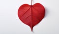 Red heart leaf on white Royalty Free Stock Photo