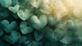 Heart-Shaped Leaves in a Soft, Misty Glow Royalty Free Stock Photo