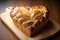 heart-shaped loaf with golden crust and soft, chewy interior