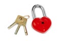 Heart shaped lock and keys Royalty Free Stock Photo