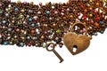 Heart shaped lock Valentines day background. Love romantic theme. Abstract texture with heart Royalty Free Stock Photo