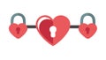 Heart Shaped Locks, Love, Security, and Relationship Bonds, vector design Generative AI Royalty Free Stock Photo