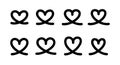 Heart shaped loop symbols vector illustration with simple black line art design Royalty Free Stock Photo