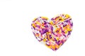 Heart shaped made from colored sprinkles Royalty Free Stock Photo