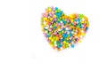 Heart shaped made from colored sprinkles Royalty Free Stock Photo