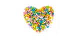 Heart shaped made from colored sprinkles Royalty Free Stock Photo