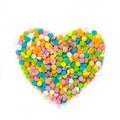 Heart shaped made from colored sprinkles Royalty Free Stock Photo