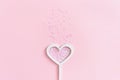 Heart shaped magic wand with star sequins Royalty Free Stock Photo