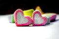 Heart shaped Marshmallows on a plate