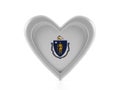 Heart shaped Massachusetts state flag Royalty Free Stock Photo