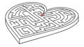 Heart Shaped Maze, Navigating Love and Emotion, vector design Generative AI Royalty Free Stock Photo