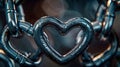 The heart-shaped metal chain.AI generated image Royalty Free Stock Photo