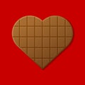 Heart shaped milk chocolate bar
