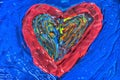 Heart shaped mixed painted colors Royalty Free Stock Photo