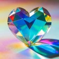 Heart shaped multicolor crystal