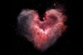 heart shaped nebula, with heart-shaped galaxies in the background Royalty Free Stock Photo