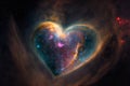 Heart shaped nebula. Heart galaxy. Astrological symbol of love Royalty Free Stock Photo