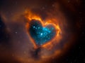 Heart shaped nebula. Heart galaxy. Astrological symbol of love Royalty Free Stock Photo