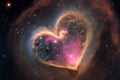 Heart shaped nebula. Heart galaxy. Astrological symbol of love Royalty Free Stock Photo