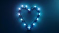 The heart-shaped neon lights.AI generated image Royalty Free Stock Photo