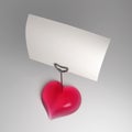 A heart shaped note holder Royalty Free Stock Photo