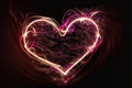 a heart shaped object with a blurry background and a black background with a red and pink lightening effect in the middle of the Royalty Free Stock Photo