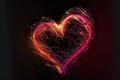 a heart shaped object with a blurry background and a black background with a red and pink heart in the center of the image, with Royalty Free Stock Photo