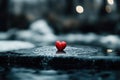 Heart-shaped object floating on rippling water surface in tranquil setting Royalty Free Stock Photo