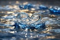 a heart shaped object floating in water. ai generative Royalty Free Stock Photo