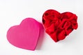 Heart shaped open gift box on white background Royalty Free Stock Photo