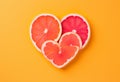 Heart-shaped orange slice Royalty Free Stock Photo