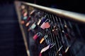 Valentine day Heart shaped padlock on bridge in Munich Royalty Free Stock Photo