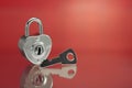 Heart shaped padlock with key Royalty Free Stock Photo